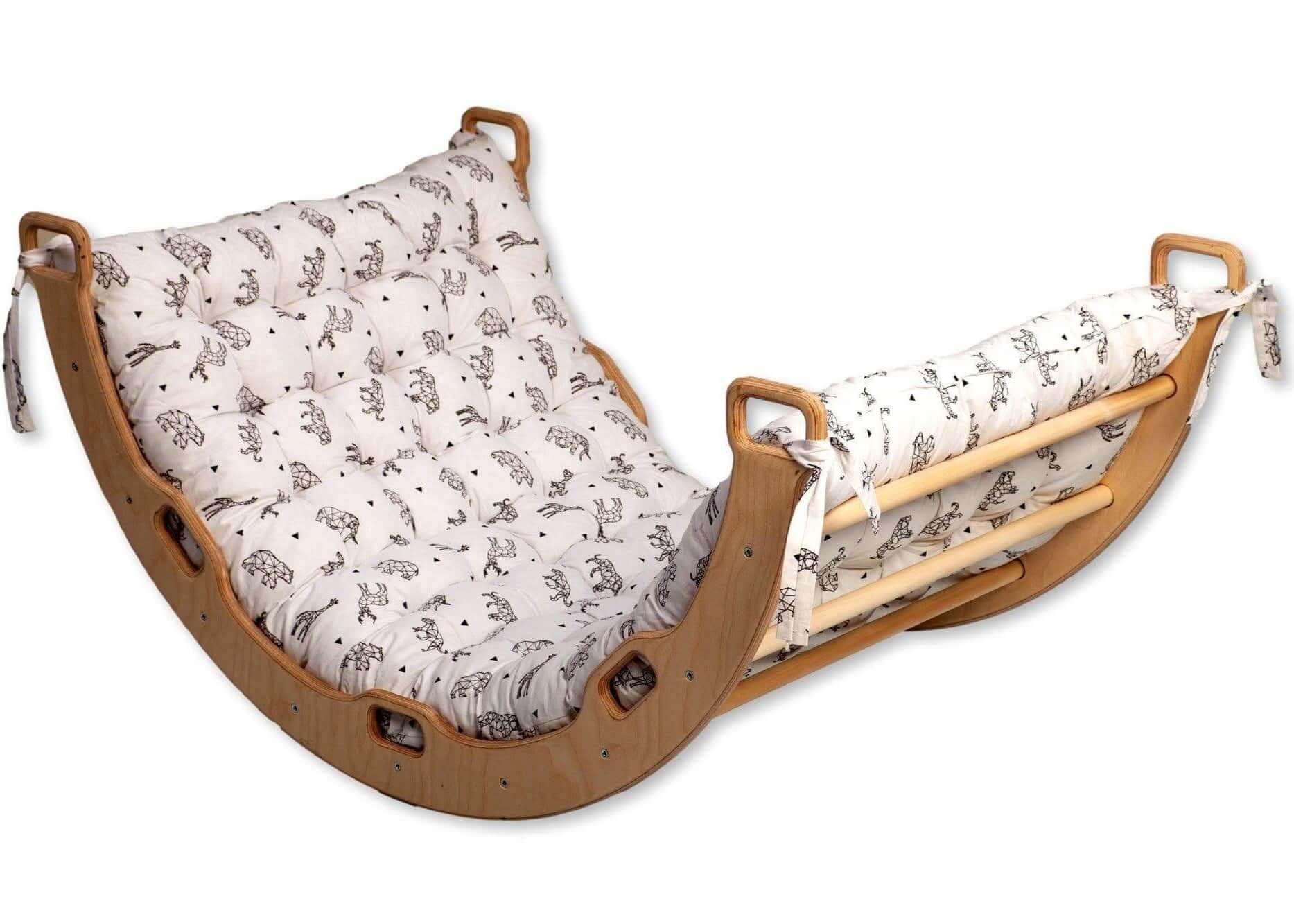 Large Wooden Climbing Arch and Rocker with Pillow Set