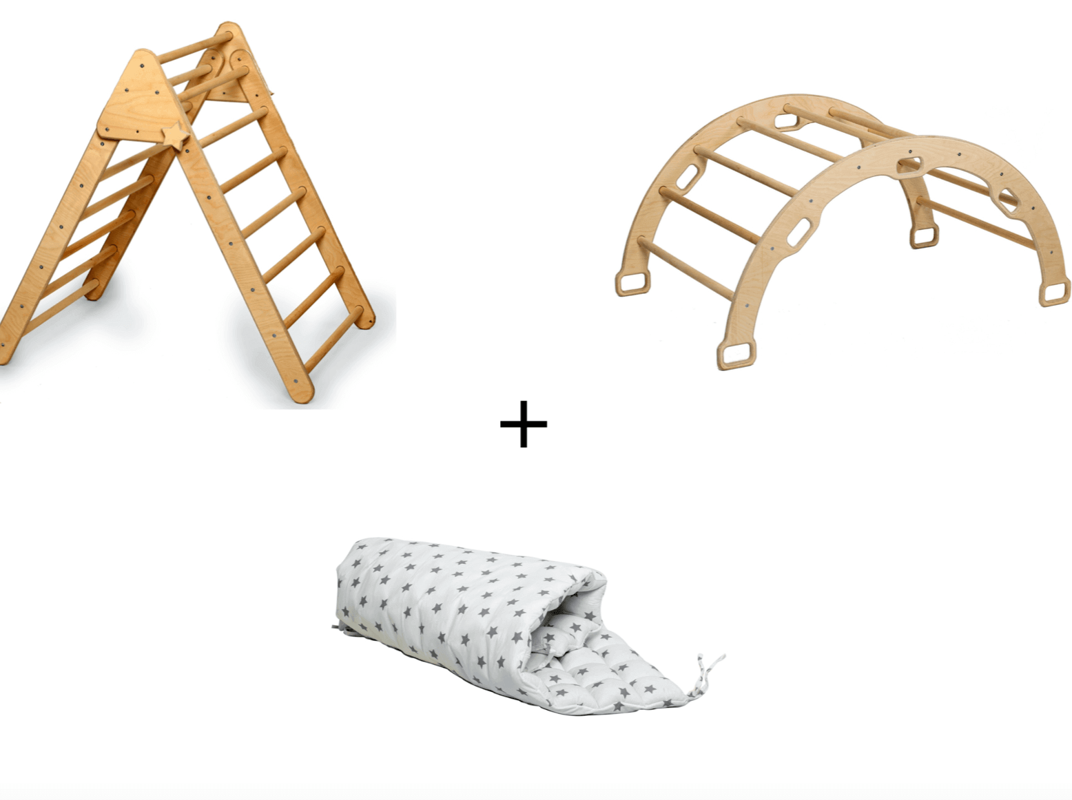 Climbing Triangle - Arch / Rocker - Star Pillow | Foldable Montessori Climbing Set-0