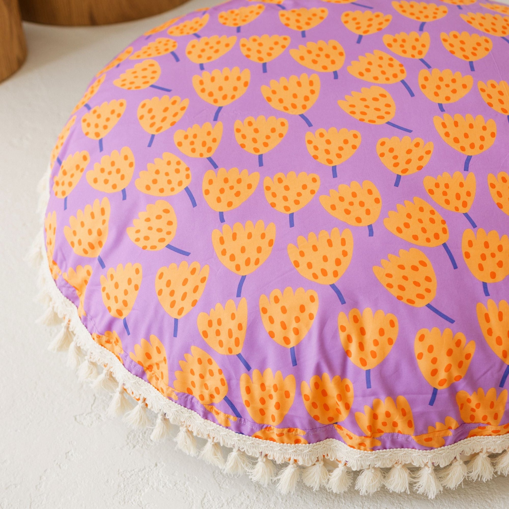 MINICAMP Large Kids Floor Cushion in Vibrant Tulip Pattern