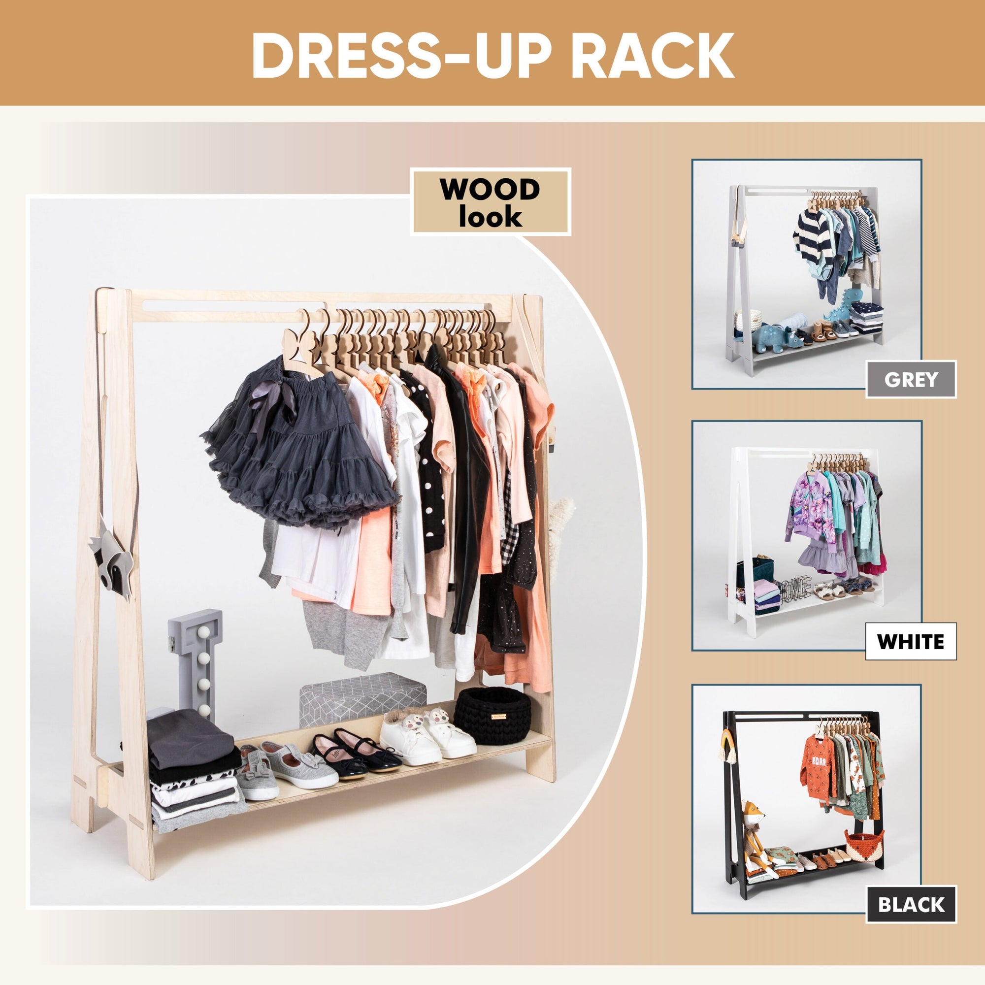 Toddlers Clothing Rack for Independent Dressing