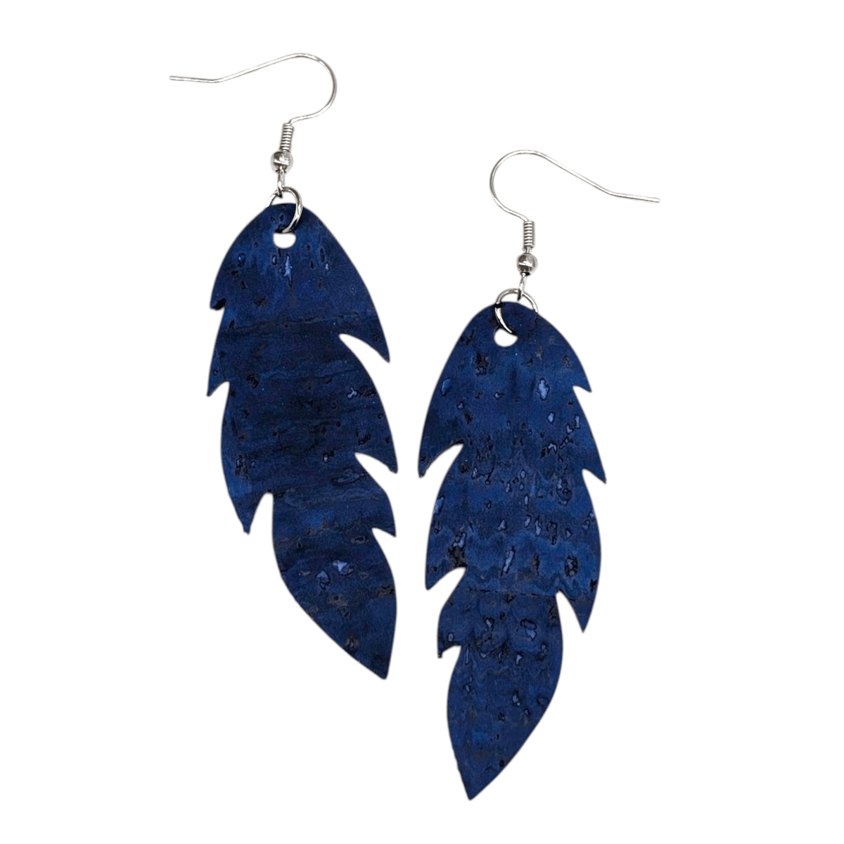 Cobalt blue leaf earrings
