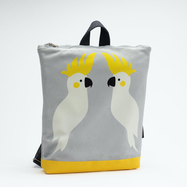 Kids Backpack with Cockatoo Print