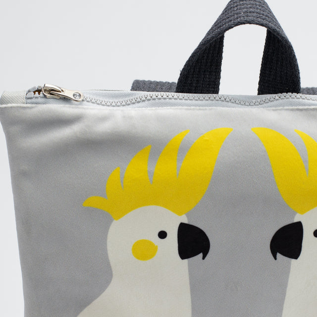 Kids Backpack with Cockatoo Print