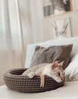 Light Brown Coco Basket Luxury Pet Bed