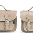 Handmade Leather Micro Satchel - Iced Coffee