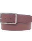 Lucille - Cognac Leather Dress Belt with Rectangle Buckle - Made in Canada