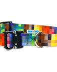 Durable Pet Collar with Metal Buckle Pixels Design