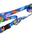 Blue Graffiti Dog Collar with Plastic Buckle