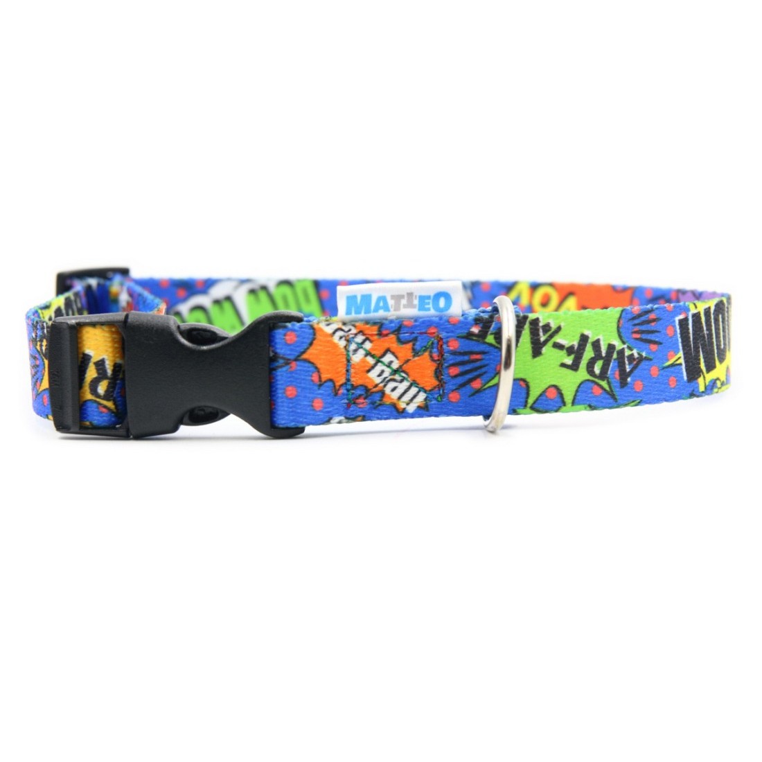 Blue Graffiti Dog Collar with Plastic Buckle