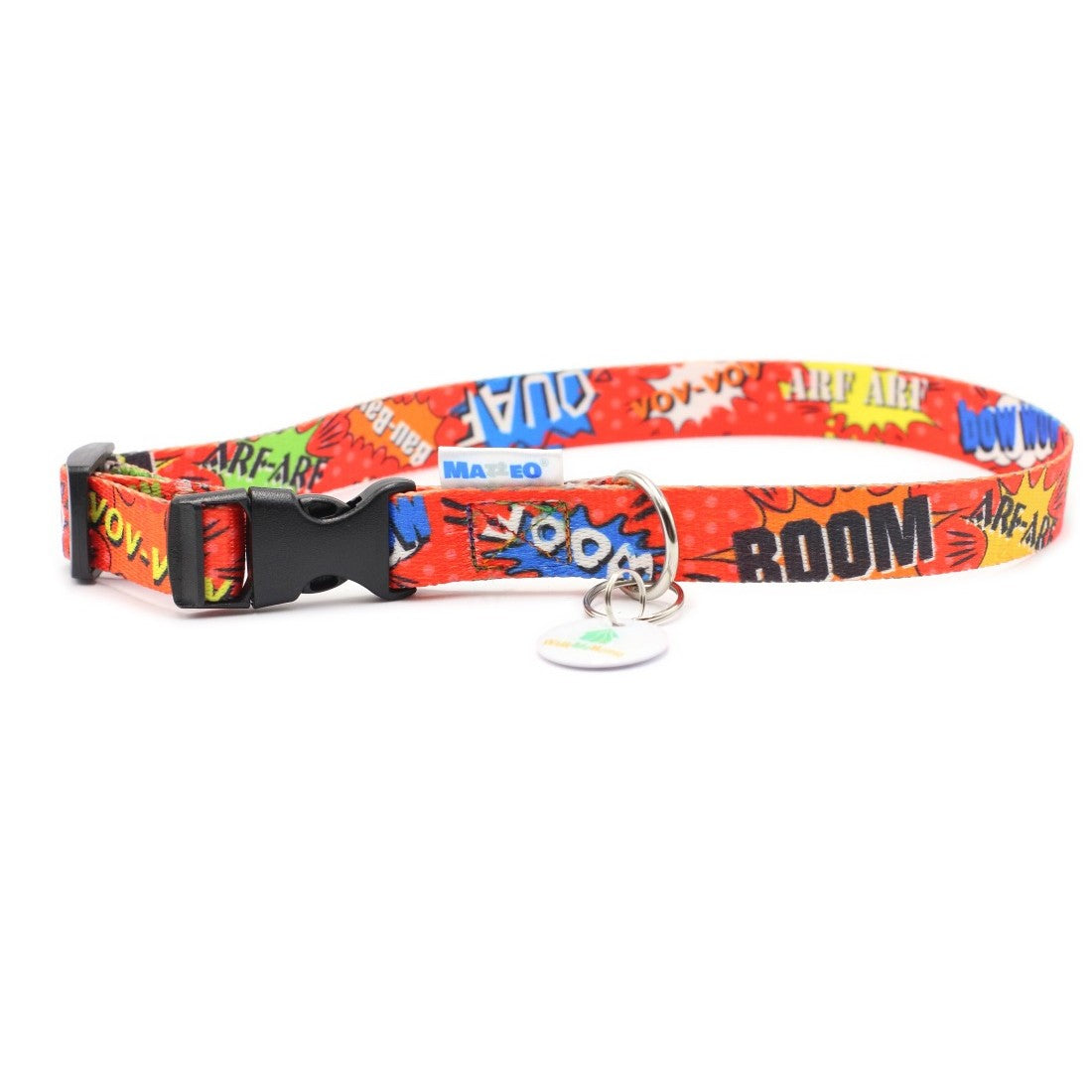 Red Graffiti Pattern Dog Collar with Buckle