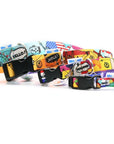 Travel Inspired Dog Collar with Plastic Buckle