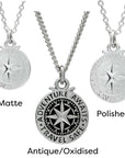 Travel Safe Compass Personalised Silver Charm