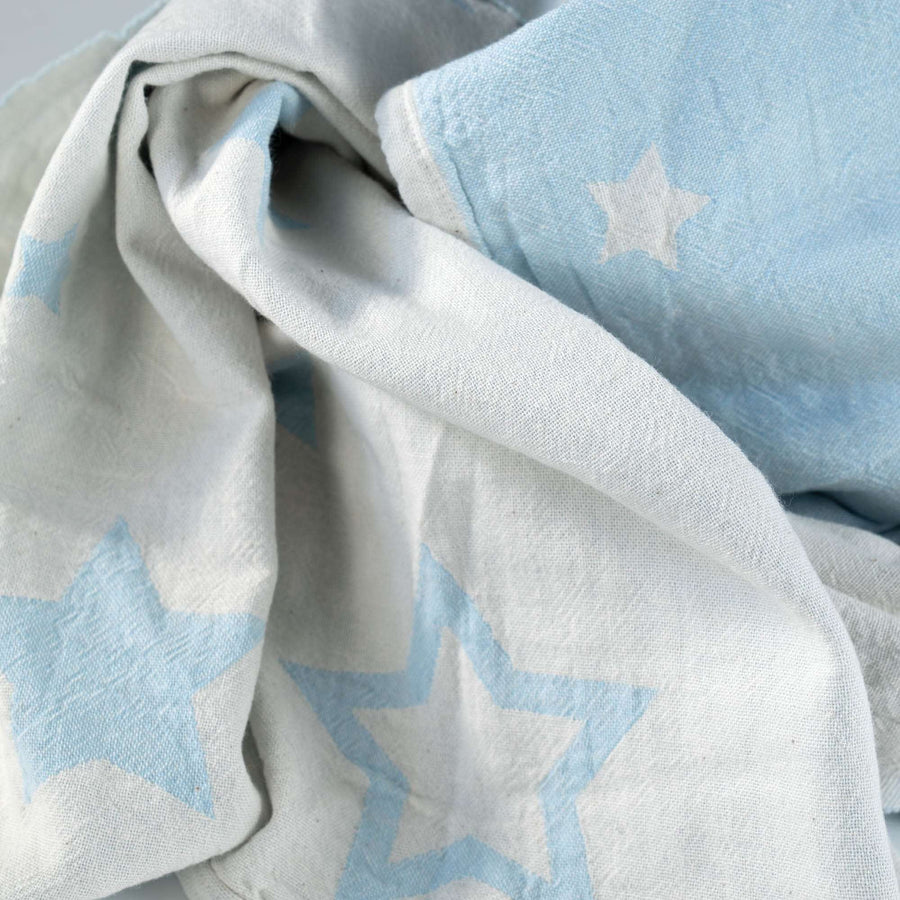 Luxury constellations jacquard baby blanket, premium organic cotton throw, stylish sky blue, best-selling nursery essential by Wildash London at brixbailey.com