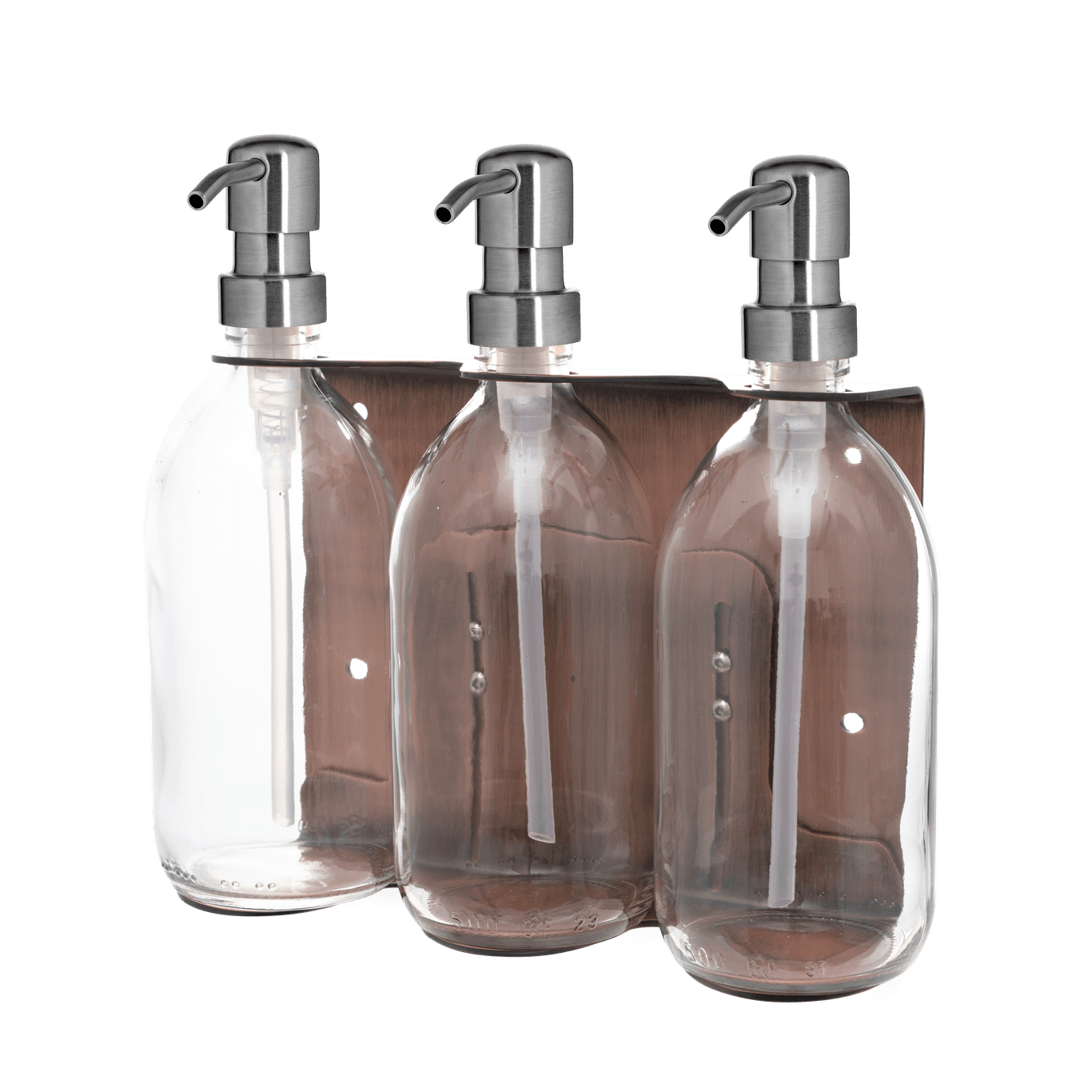 Copper Triple Wall Mounted Soap Dispenser