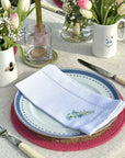 Embroidered Linen Napkins - Garden Flowers