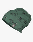Cozy Cotton Beanie Hat in Stylish Green Dogs
