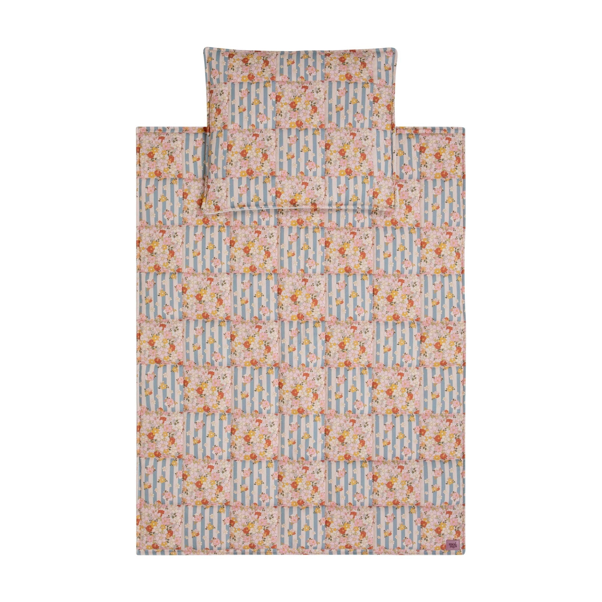 Cotton Quilted Patchwork Blanket and Pillow Set Summer Garden