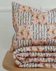 Cotton Quilted Patchwork Blanket and Pillow Set Summer Garden