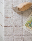 Vintage Mosaic Pattern Rug - Natural Cotton & Toffee Canvas, Lightweight & Durable by Lorena Canals at www.brixbailey.com