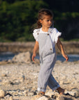 Forest Green Seersucker Dungarees