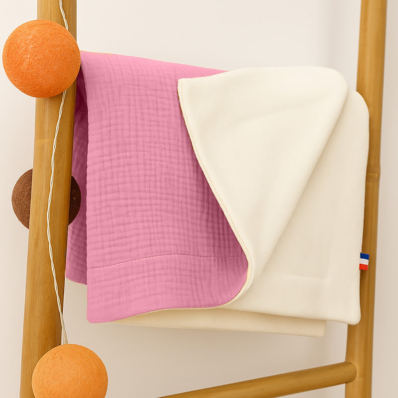 Couverture bio rose made in france papate fille