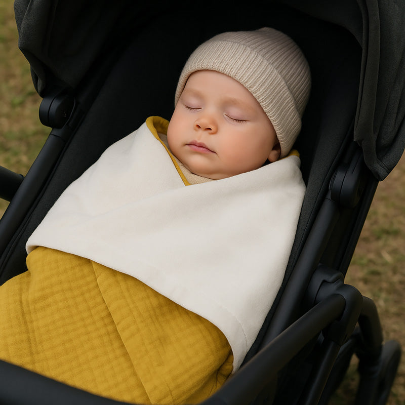 couverture polaire coton bio papate honey miel gots