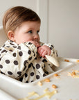 Long Sleeved Baby Bib - Spotty print