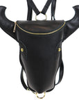 Black Cow Head Leather Backpack | Bnxbr