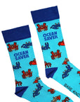 Save the Crabs Bamboo Socks in Blue