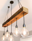 Crafted Oak Beam Chandelier 1m 5 lamp holders