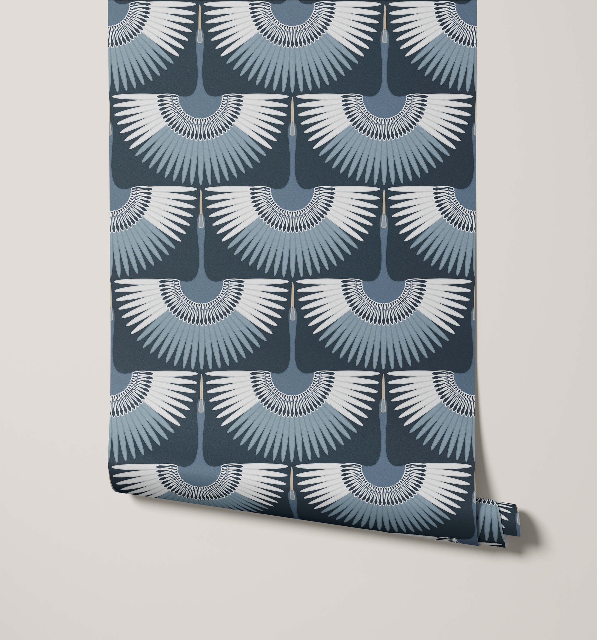 Art Deco Crane Wallpaper