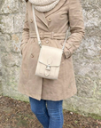 Handmade Leather Festival Phone Bag - Cream