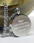Personalised Cremation Ashes Necklace – Photo Engraved Stainless Steel Urn Pendant