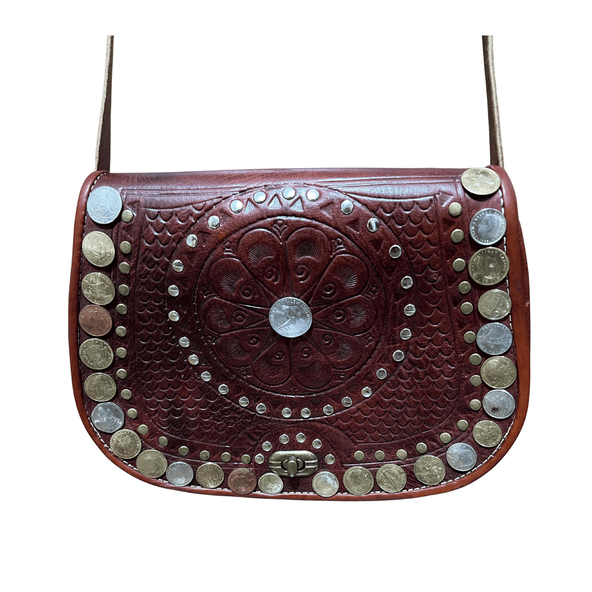 Crossbody Leather Bag Coins