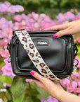 Crossbody Dog Walking Bag - Vegan Leather Black