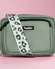 Crossbody Dog Walking Bag - Vegan Leather Sage Green