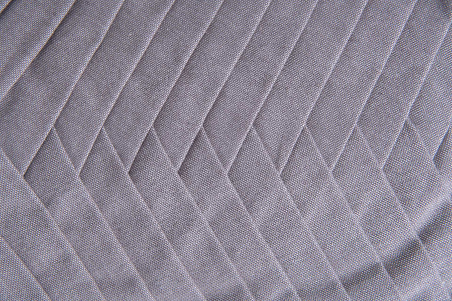 Premium organic cotton pleated cushion covers, grey luxury chambray weave, set of 2, 50x50cm, stylish and durable, machine washable by Karpāsa London at brixbailey.com
