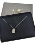 Custom engraved tiny tag necklace