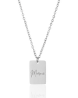 Custom engraved tiny tag necklace