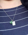 Custom engraved tiny tag necklace
