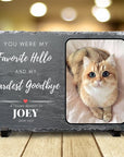 Custom Pet Memorial - Personalised Pet Plaque on Natural Slate | Engraved Rock Tribute
