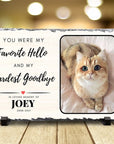 Custom Pet Memorial - Personalised Pet Plaque on Natural Slate | Engraved Rock Tribute