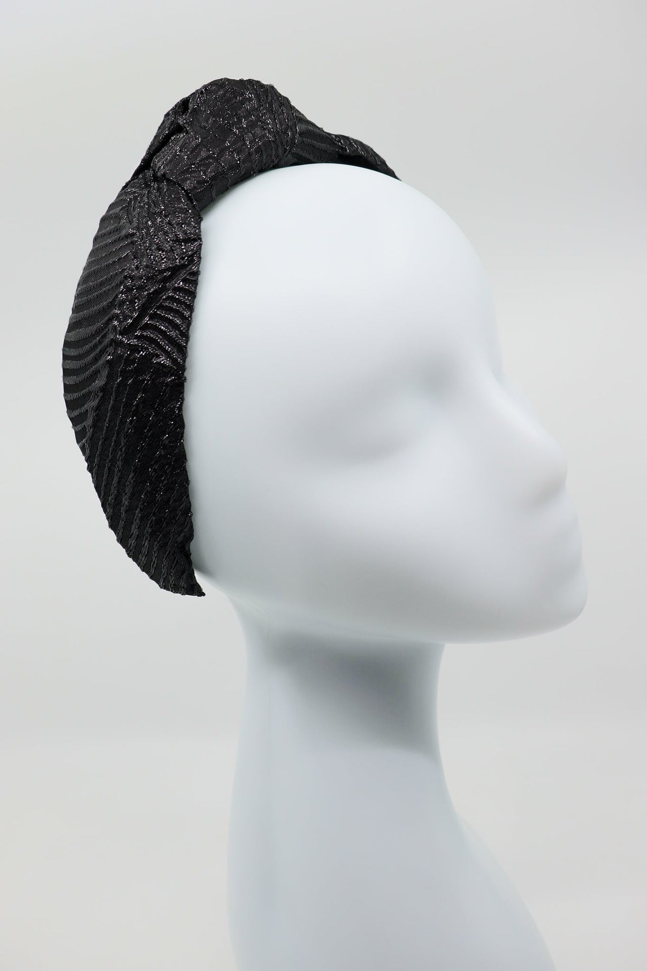 Elegant Holly Top Knot Headband with Silk &amp; Metallic Accents by Eva Oherjus at www.brixbailey.com