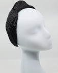 Elegant Holly Top Knot Headband with Silk & Metallic Accents by Eva Oherjus at www.brixbailey.com