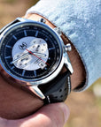 Black Leather Rally Watch Strap