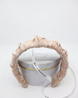 Luxury Light Beige Silk Knotted Headband - Elegant & Durable Hair Accessory by Eva Oherjus at www.brixbailey.com
