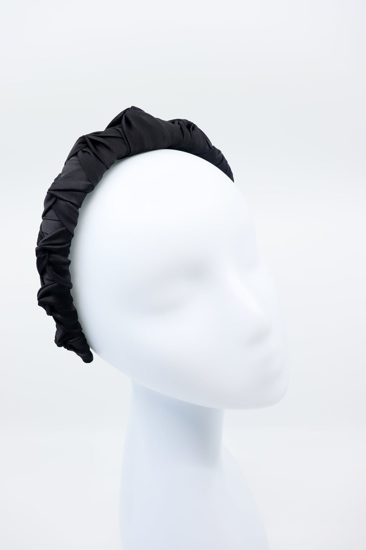 Luxurious Joanna Black Mulberry Silk Headband – Lightweight Crown Design by Eva Oherjus at www.brixbailey.com