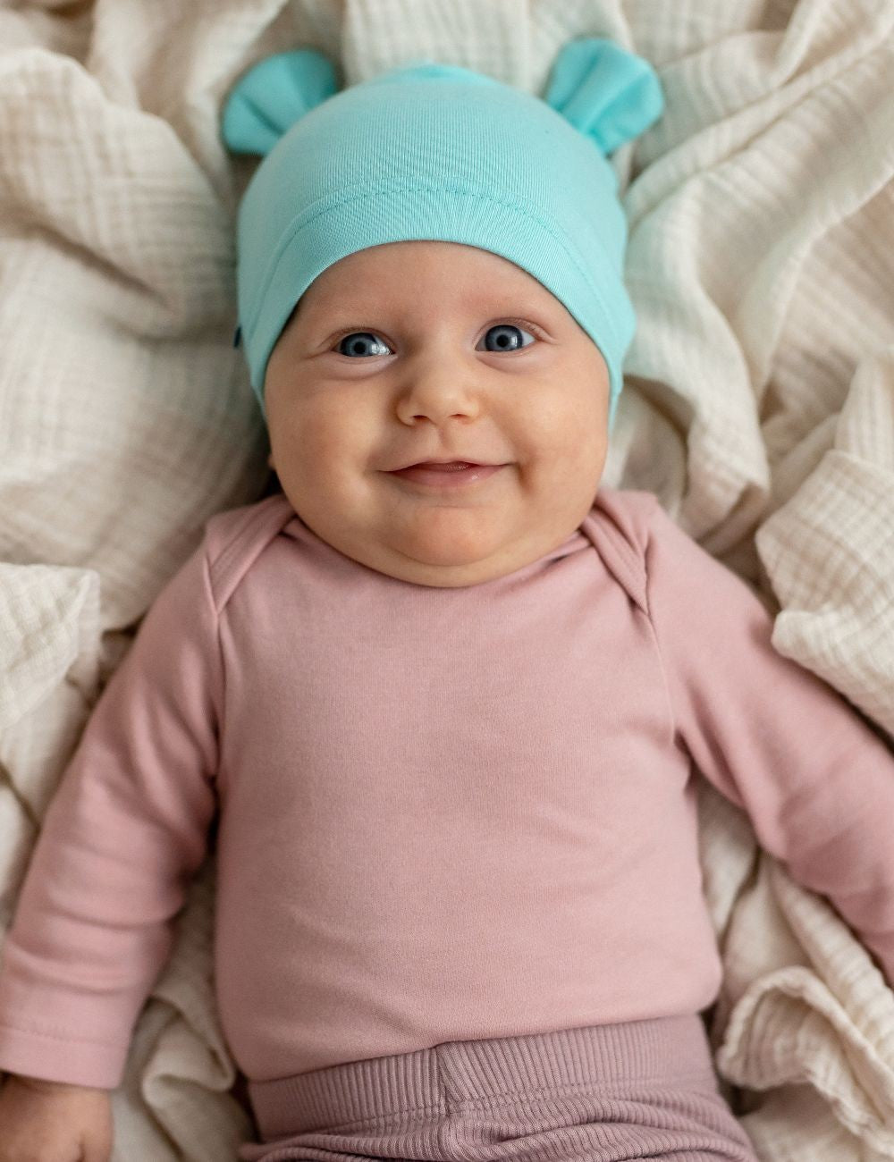 Cute Baby Summer Hat with Bamboo Fabric and Adorable Ears