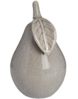 Handcrafted antique grey ceramic pear ornament with crackle-glazed finish, 11cm tall, for elegant home decor. by RoomLondon at brixbailey.com