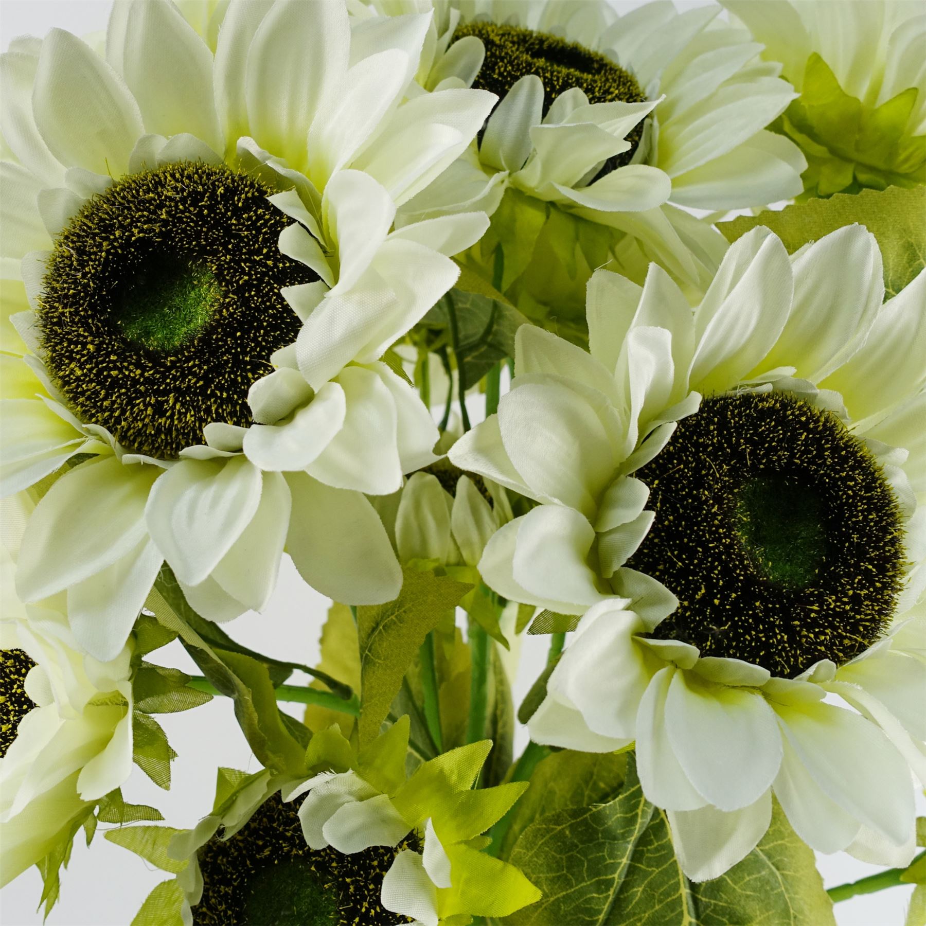 Pack of 6 x Artificial Flowers White Sunflower - 3 heads 88cm-1